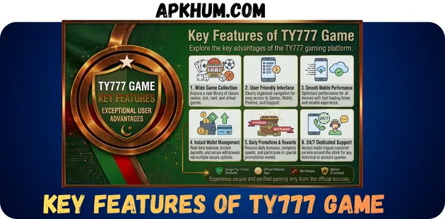 TY777 Game Key Features in Pakistan 2026